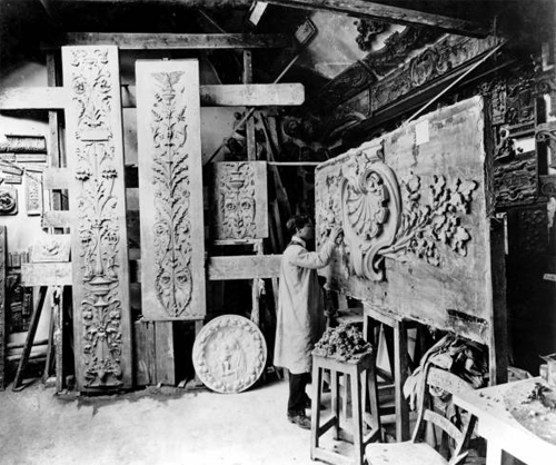 A view inside the composition studio at George Jackson & Sons during the 19th century (image courtesy of thehousemag.com)