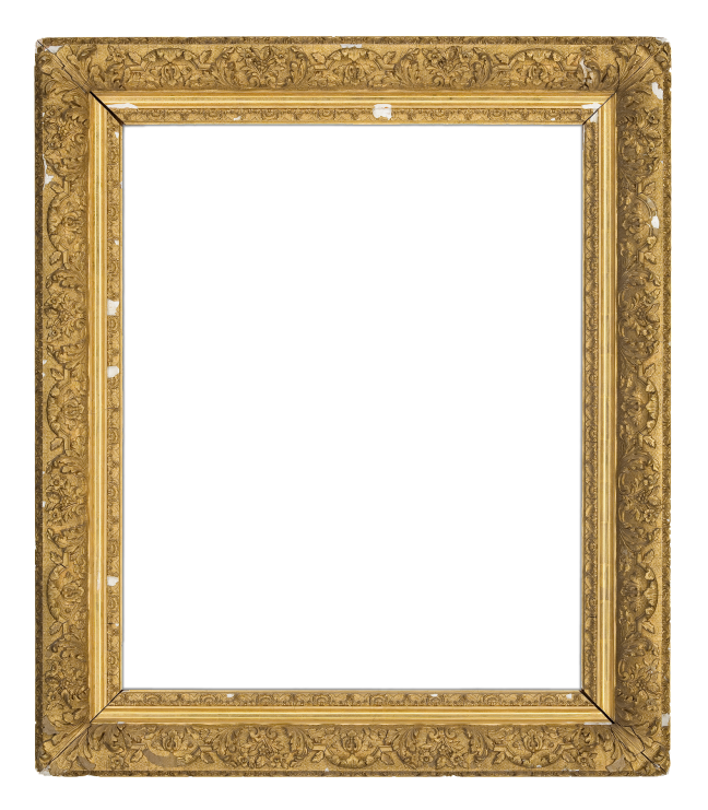 An 1880s French gilt composition Barbizon-style frame with ogee profile and continuous finely detailed scrolling acanthus leaf ornamentation (0050)